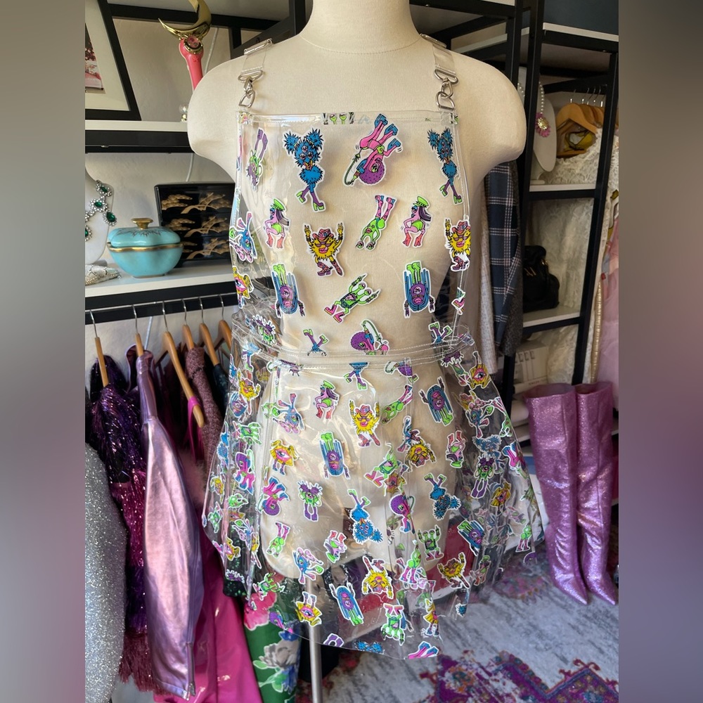 Club Exx Electro Terrestrial Vinyl Overall Dress Size XXL